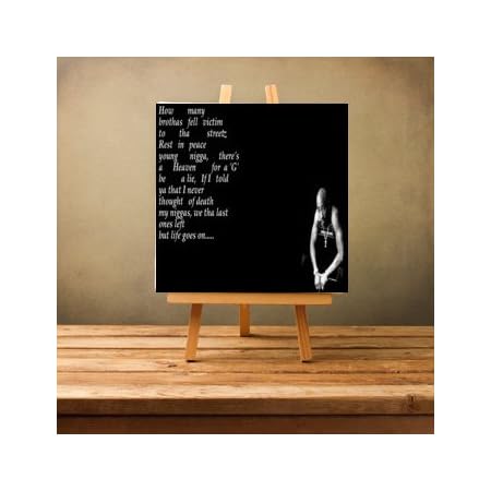 Luxury Organization Classic 2pac Tupac Shakur Black On Black Motivational Life Goes On Quote Lyrics Hip Hop Rap 50 Cm X 50 Cm X 4 Cm Framed Canvas Art Amazon Co Uk Kitchen