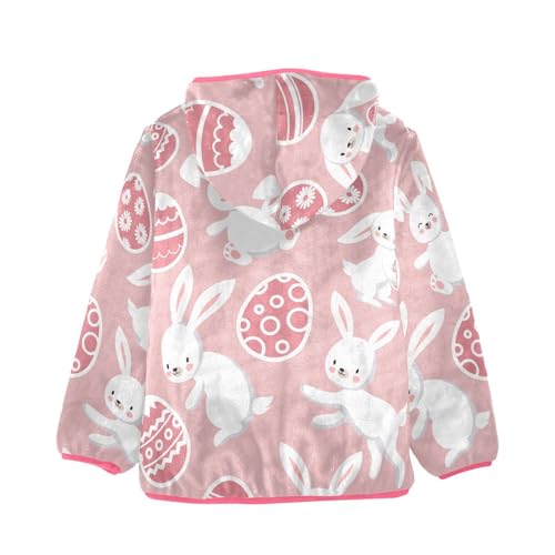 OTVEE Happy Easter Bunny Eggs Kids Hoodie Jacket Fall Spring Full Zip Warm Outwear Coat2