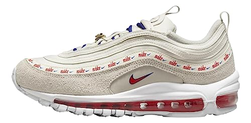 Nike Womens Air Max 97 Running Shoes (Light Bone/University Red, us_Footwear_Size_System, Adult, Women, Numeric, Medium, Numeric_6)