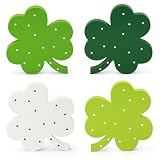 AKEROCK Wooden Shamrock Decor 4 PCS