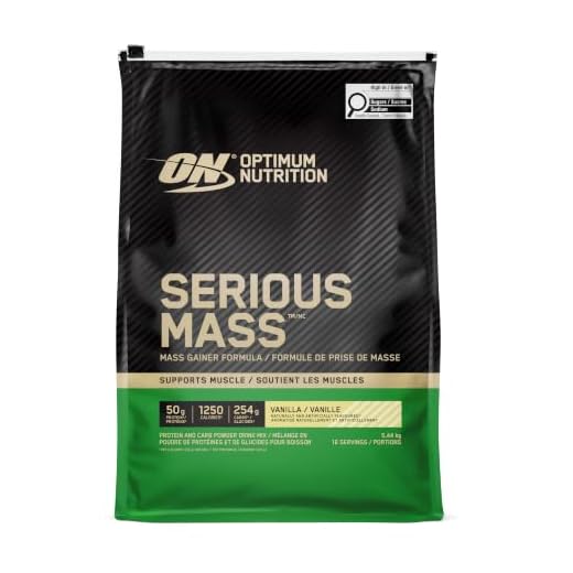 Optimum Nutrition Serious Mass Weight Gainer Protein Powder, Vitamin C, Zinc and Vitamin D for Immune Support, Vanilla, 12 Pound (Packaging May Vary)