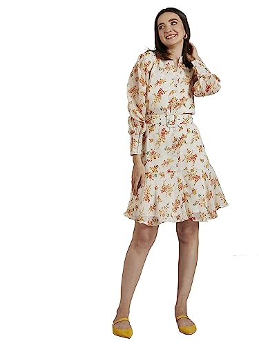 Image of Carlton London Women's Georgette A-Line Knee-Length Casual Dress