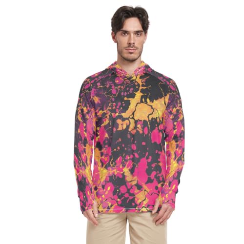 T-Shirt Rash Guard Homme Éclaboussures Peinture pour Pêche et Sport