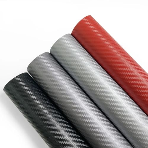 Film vinyle fibre de carbone gris 10x127cm pour personnalisation de voiture et moto