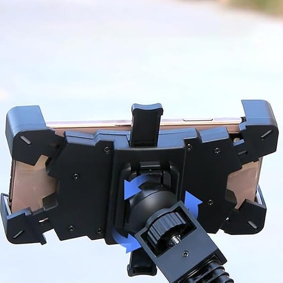 AEE® Motorcycle Phone Holder & Bike Phone Holder 360° Rotary Adjustable Apparatus –Scooter And Baby Stroller Compatible, Anti-Slip and Safe ABS Plastic Material