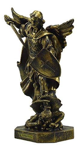 Imagem São Miguel arcanjo Ouro Velho 34 CM de Borracha