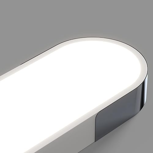 Miniatura 9 de Qcyuui Luces de techo LED regulables, moderna lámpara de techo LED lineal de acrílico de 39.4 pulgadas, montaje semiempotrado, lámpara de