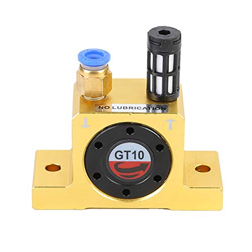 G 1/8 Zoll Pneumatische Turbinen-Vibratoren, geräuschlos, goldfarben, industrieller Vibrator für Trichter, Golden GT-10 Free Schalldämpfer Cover