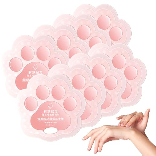 Mascarilla de mano de leche de cabra, mascarillas hidratantes para manos secas y agrietadas, rejuvenece y repara la piel áspera, 8 piezas (02)