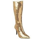  Funtasma Stiefel LUST-2001 - Pailletten Gold 38 EU