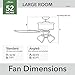 Hunter Fan Company 50887, 52-inch Swanson New Bronze LED Ceiling Fan, Pull Chain, Bedroom Ceiling Fans with Lights