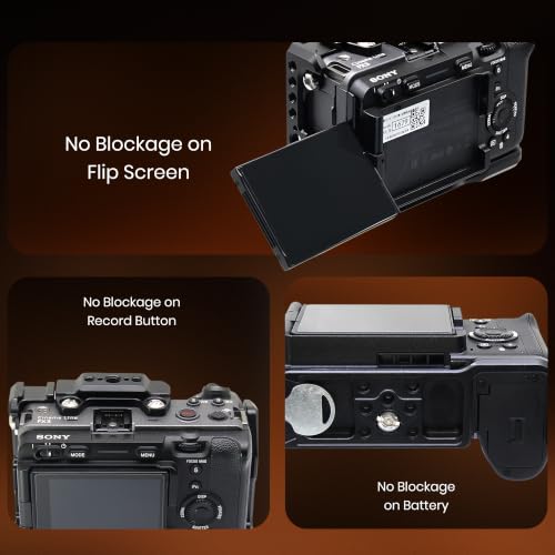 Image of Simpex FX-30 Metal cage Compatible with (FX-30 /FX3) Camera, with hdmi Cable clamp, NATO Rails and builtin arca Quick Release Plate, Interchangeable Full /Half cage, Black