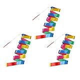 Mcduyant 3 Pcs Dance Ribbons 78.7 Inch Gymnastics Ribbon for Twirling Ribbon Dancer Wand for Kids Rhythmic Kids Outdoor Play Equipment (3pcs)