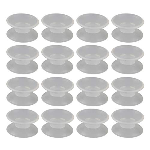 HALJIA 16 ventosas de doble cara de silicona para acuario, pecera, ventosa, ventosa para ventana, tanque de peces, transparente