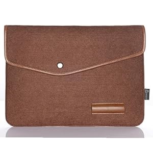 13 inch Felt Laptop Bag Protective UltraSlim Business Carrying Envelope Sleeve Case, Compatible with Apple MacBook Air Pro, Asus Dell Microsoft Notebook Chromebook Ultrabook Gray (Coffee, 13")