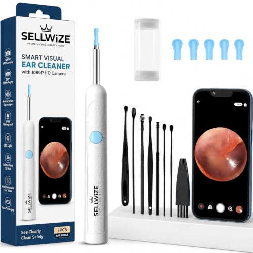 Image of New Ear Cleaner Tool Endoscope Otoscope, Ear Wax Cleaner with 1080p FHD Camera Ear wax remover Tool with Wifi Connection & 6 LED Lights Multi