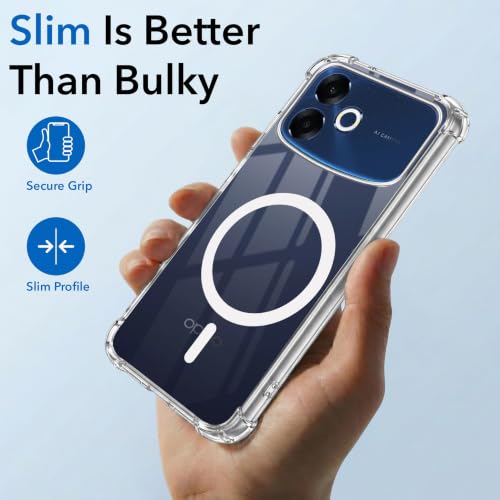 Image of Jkobi Shockproof Crystal-Clear Back Case for Oppo F33 Pro 5G (Magsafe Wireless Support | Drop & Camera Protection | Hard Polycarbonate)