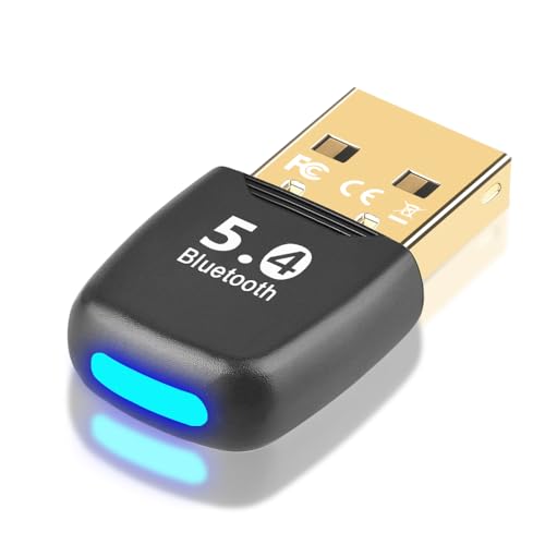 BUANIIH Bluetooth Adapter, Universal USB Receiver?Bluetooth Adapter for PC, Bluetooth 5.4 Dongle Receiver, Plug and Play, EDR & BLE, Supports Windows 11/10/8.1/7 for Desktop, Laptop