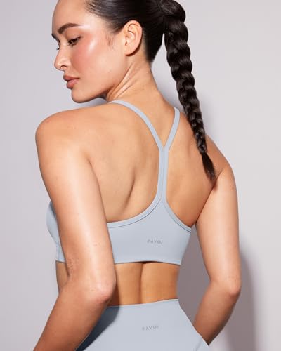 Image of PAVOI ACTIVE Yoga Racerback Bras for Women - Buttery Soft Low Support Scoop Neck Y-Back Thin Strap Sports Bra - FlexFlow