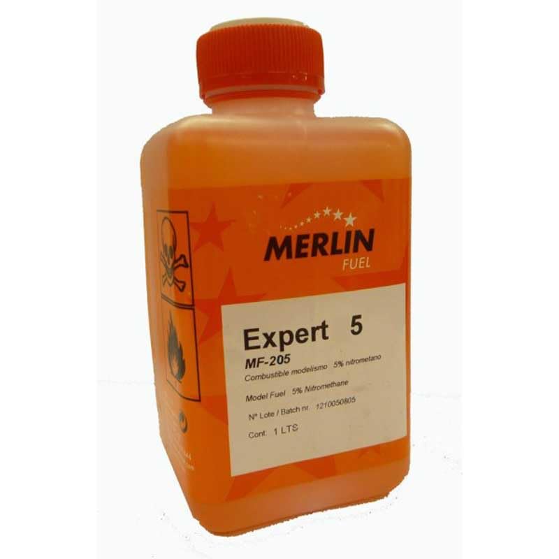 Combustible para coches de radiocontrol de gasolina. Merlin Expert 5%. Envase de 1 litro