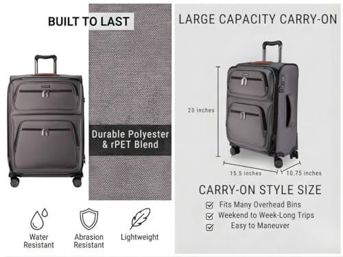 Image of Ricardo Beverly Hills Montecito 3.0 Softside Luggage Collection Expandable Suitcases with Wheels and TSA Lock, 25 inch Medium Check-in (French Gray, 25-inch Medium)
