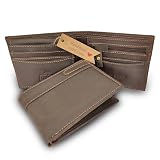 Genuine Leather Bifold Wallets For Men | Darkens with use (Hunter leather)2 in 1 design /Removable credit card holder /2 full bill slot/ 10 card slots / /Slim/minimalistic /comes with a gift box