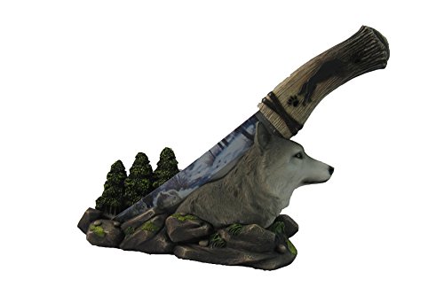 image for DWK - Wolf Spirit Blade - Rustic Wolf Snowy Mountain Forest Scene Stai