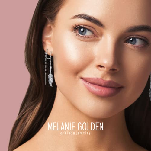 Threader Chain Earrings In 925 Sterling Silver | Thread Through Jewelry For Women And Girls | Multiple Designs Available (Bohemian Feathers) #TOP1