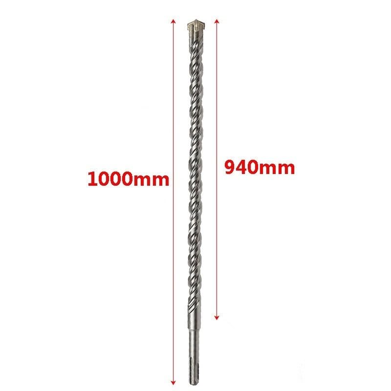 1000mm Extra Long SDS Plus Drill Bit, 32mm Diameter Masonry & Concrete Impact Drill Bit, Heavy-Duty Cross Drill for Hammer Drills, Ideal for Professional & DIY Use