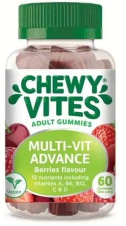 Chewy Vites Gominolas Adulto Pelo, Uñas y Piel Pack de 3 | 180 Unidades Total, Con Biotina Pura, Vitaminas Esenciales, Sabor Agradable, Vegano