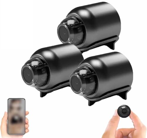 Bccnerty - Telecamera domestica Cat-Eye, micro mini telecamere wireless WiFi 1080p HD, app remota e visione notturna, per casa, interni, esterni (3 pezzi)