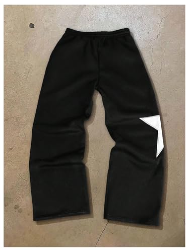 Men's Baggy Sweatpants Y2k Star Graphic Print Stacked Wide Leg Jogger Pants2