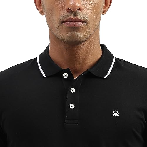 Image of UNITED COLORS OF BENETTON Men's Solid Regular Fit T-Shirt