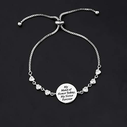 BAUNA Maid Gift My Maid of Honor Today My Sister Forever Bridesmaid Proposal Gift Bridesmaid Bracelets Wedding Party Gift Maid of Honor Gift