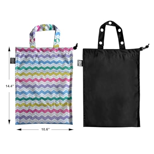 Image of 2 Pack Leakproof Car Trash Bags Detachable Waterproof Garbage Bags with Drawstring Hanging Organizer for Back Seat & Travel Black