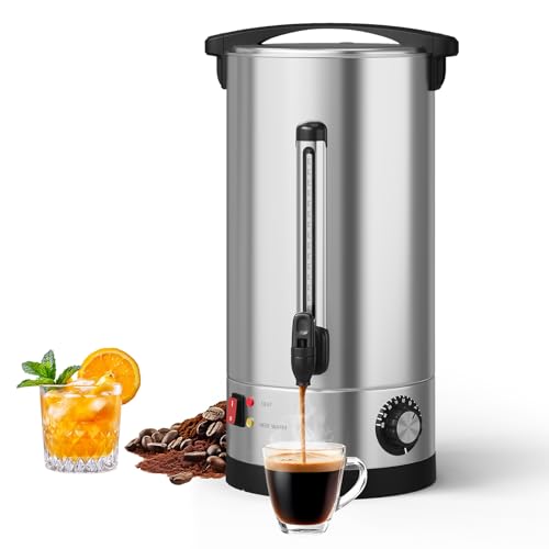 Image of 16L /110 Cups commercial Coffee Urn - Fast Brew Double Wall Stainless Steel Hot Beverage Dispenser - Large Capacity Coffee Maker with Filter Basket for Catering, Buffet, Parties, Weddings, Easy Clean