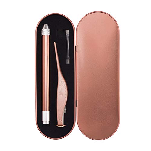 Preisvergleich Produktbild Lurrose Ohrenreiniger Elektrische LED Licht Pinzette Ohrenschmalz Entfernung Kit 2 Stück (Roségold,ohne Akku)