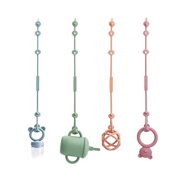 CLDY Baby Spielzeug Schnullerkette Silikon Cup Catcher, BPA-frei Sicherheitsgurte für Spielzeug, Trinkbecher Halteriemen für Kinderwagen Hochstuhl Autositz – Bild 15