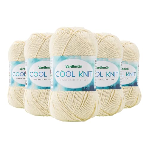 Image of Vardhman Cool Knit All Season Lightweight Poly Viscose Yarn | Pack-5