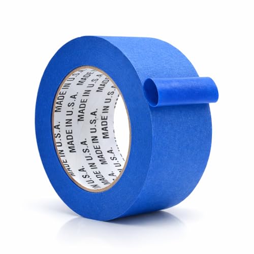 Made in USA Blue Painter’s Tape - 2 inch x 60 yds. Thick & Wide Masking Tape for Safe Wall Painting, Building, Remodeling, Labeling, Edge Finishing