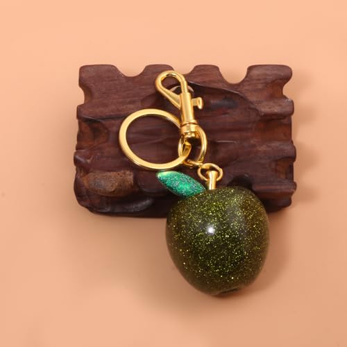 Image of Fruit Bag Charm Keychain - Gold Key Chain, Cute Purse Handbags Accessories - Beautiful Gift for Women