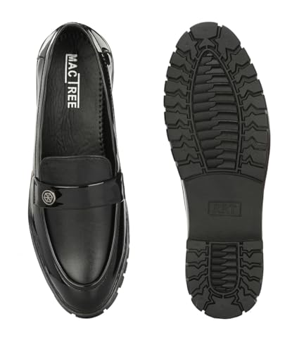Image of MACTREE Men's Polyurethane (PU) Chunky Sole High Heel Loafers