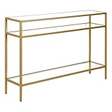 Siviline 42'' Wide Rectangular Console Table in Brass