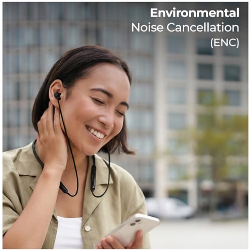 Image of Zebronics Escape 80 Wireless Neckband, 18H Playback, 10mm Drivers, Type-C Charging with Built-in Battery, Rapid Charging, MagSnap, ENC, Gaming Mode, Dual Pairing, BT v5.3, Voice Assistant (Black)