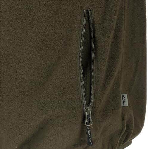 Image of Drake Waterfowl Camp Fleece Durable Moisture-Wicking Lightweight Breathable Full-Zip Casual Outdoor Hiking Vest with Pockets