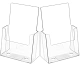 MaxGear Acrylic Brochure Holder 6 x 9 Inches, Clear Plastic Countertop Literature Holders, Bi-fold Flyer Display Stand for Pamphlets, Booklets, Magazines, Menus, Multi Purpose Organizer, 2 Pack