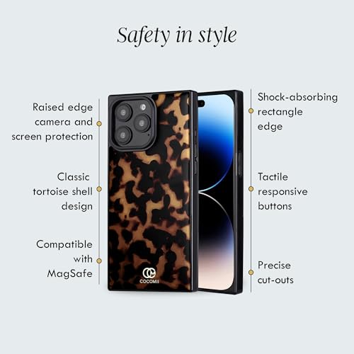 Image of COCOMII Rectangle for iPhone 14 Pro Max Case, Chestnut Tortoiseshell