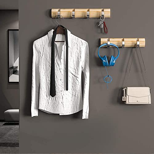 Hiliroom Hiliroom Coat Rack Wall Mount With 4 Retractable Hooks, Sleek, Modern, Space-Saving Wall Mounted Coat Rack, Coat Hanger With Folding Hooks For Hanging Coats,Hats,Scarves,Keys And More #TOP7
