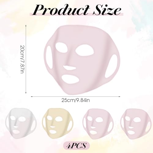 4Pcs Reusable Silicone Face Mask, Moisturizing Skin Care 3D Face Mask Holder for Sleep, Beauty Spa Tools, Suitable for Women's Skin Care (Transparent, Pink, Yellow) - Image 4