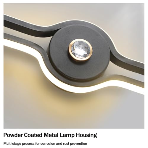 Aplique de pared moderno de aluminio y hierro negro de 60cm 2